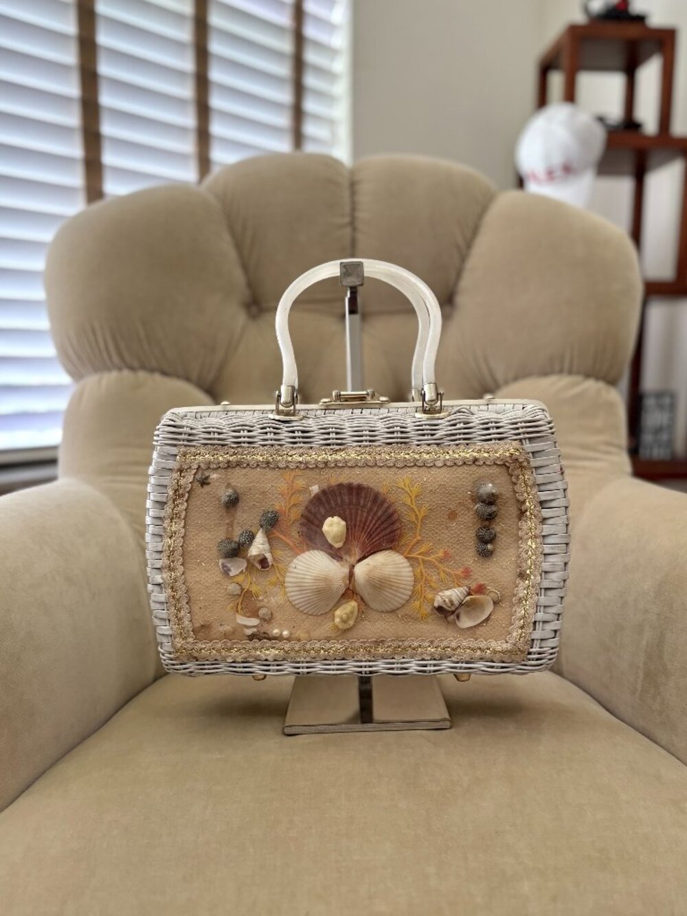 VTG Auth PRINCESS CHARMING By ATLAS Circa 1950's Wicker Top Handle Box Bag